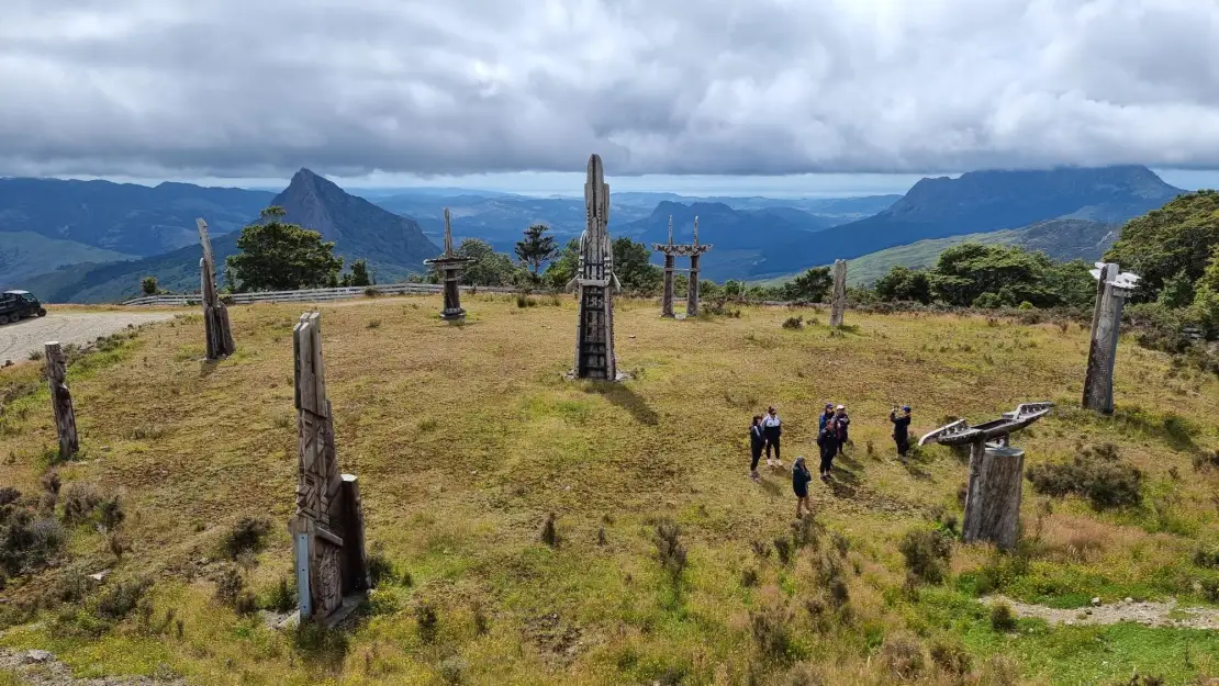 Panoramic photo at the highest non-volcanic peak of North Island